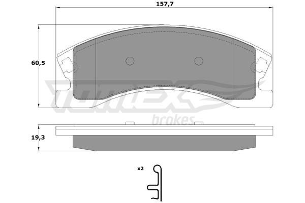 TOMEX BRAKES stabdžių trinkelių rinkinys, diskinis stabdys TX 14-91